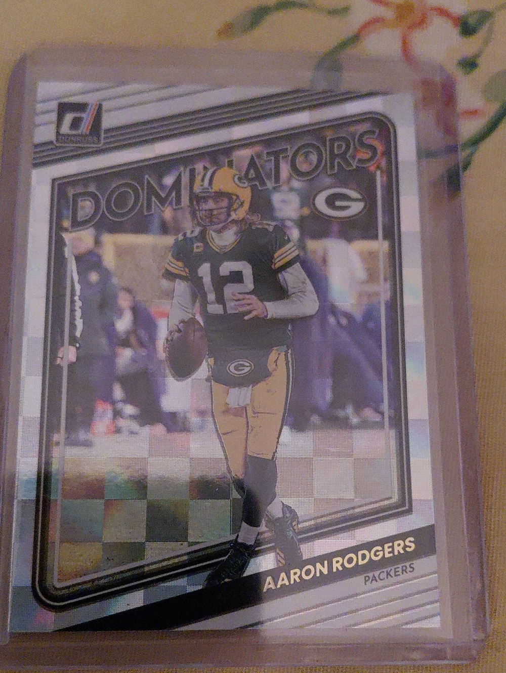 Green Football Trading Card - Aaron Rodgers Style